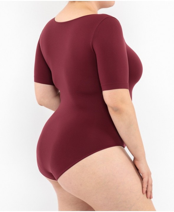 Kurzarm-Bodysuit - Bordeaux