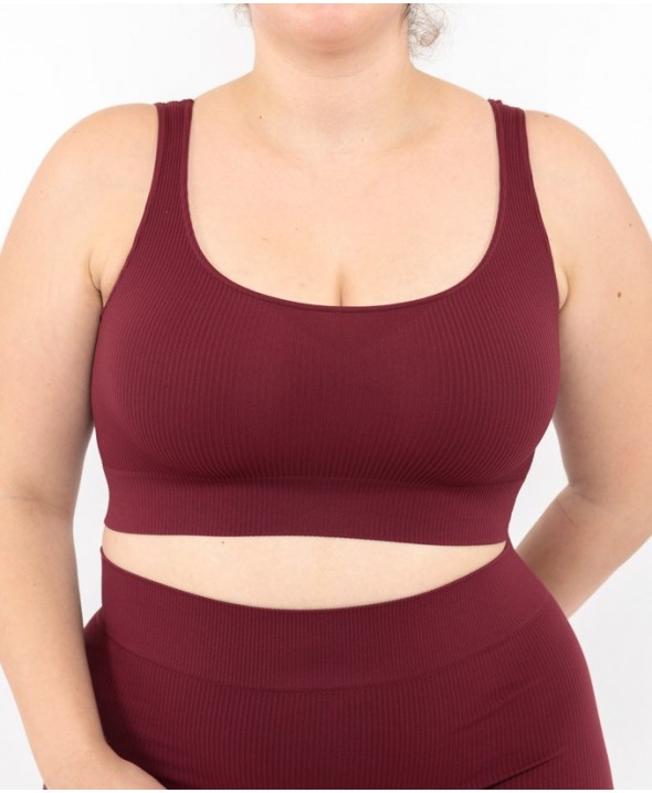 Gerippter Bralette - Bordeaux