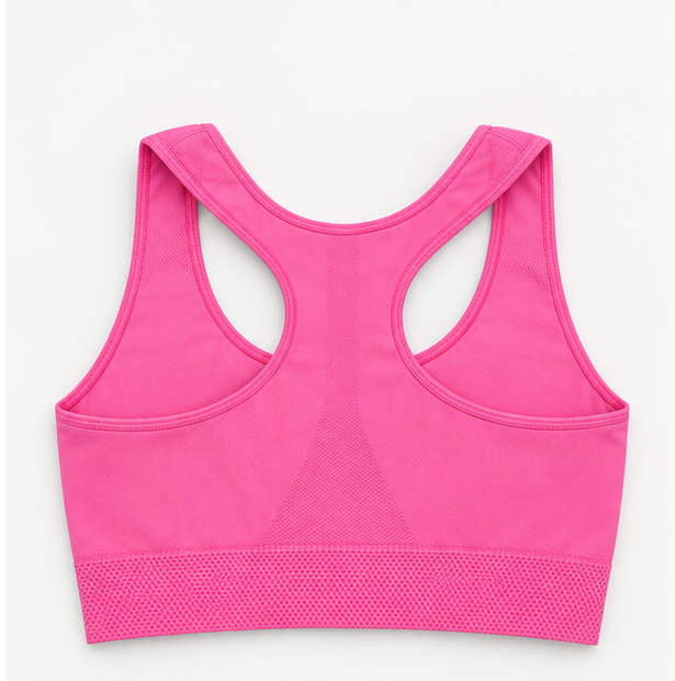 Kompressions-Sport-Bralette mit Frontreißverschluss und starkem Halt - Barbie Pink