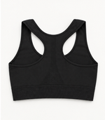 Kompressions-Sport-Bralette mit Frontreißverschluss und starkem Halt – Schwarz