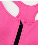 Kompressions-Sport-Bralette mit Frontreißverschluss und starkem Halt - Barbie Pink