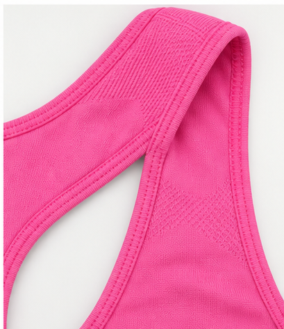Bralette Sportiva Compressiva con Zip Frontale ad Alto Sostegno - Barbie Pink