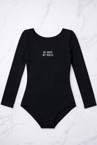 Body Seamless Manica Lunga My Body My Rules Nero Curvy per Taglie Forti | Leela Lab