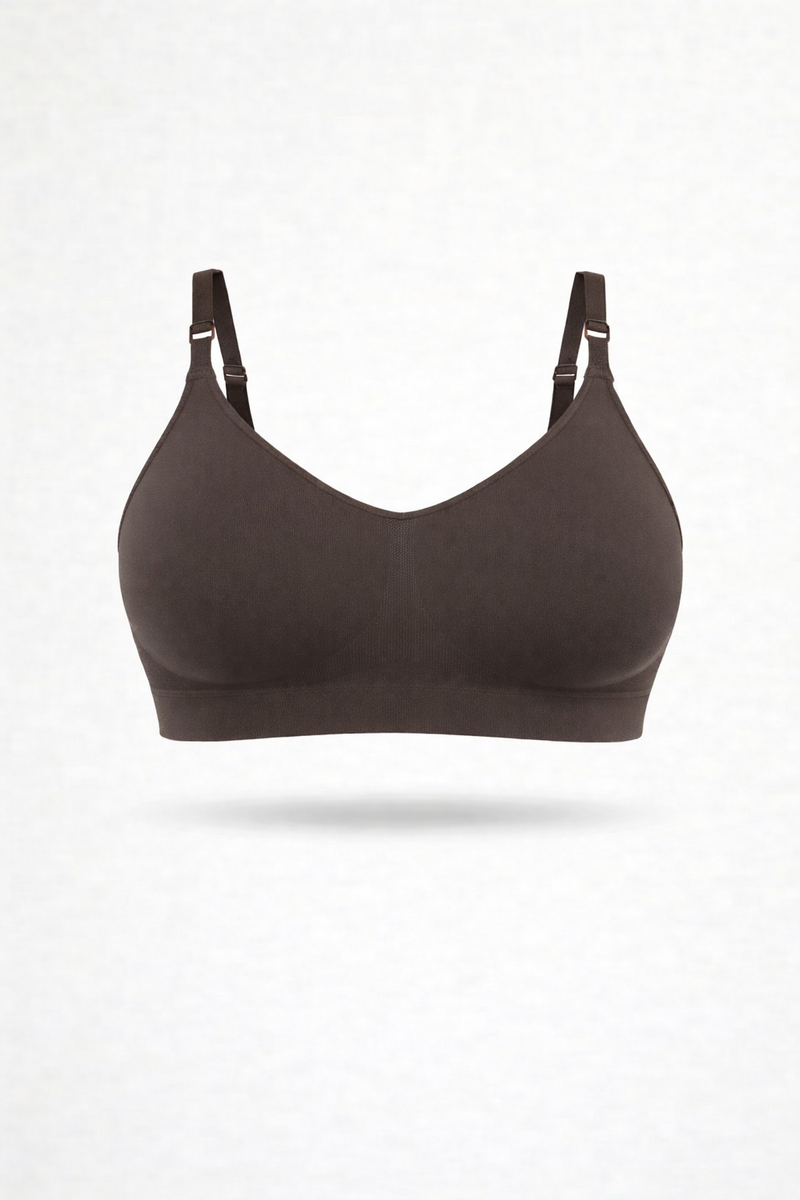 Bralette con Spallini Regolabili Caffè Curvy per Taglie Forti | Leela Lab