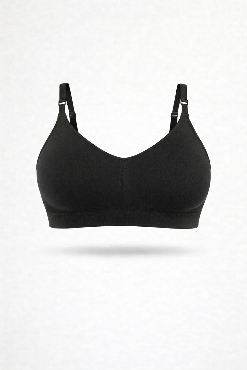 Bralette con Spallini Regolabili Nero Curvy per Taglie Forti | Leela Lab