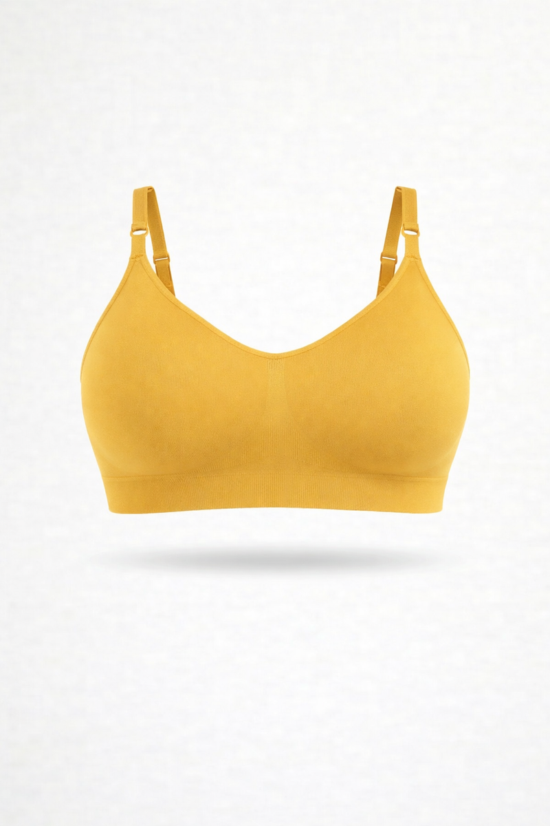 Bralette con Spallini Regolabili Ocra Curvy per Taglie Forti | Leela Lab