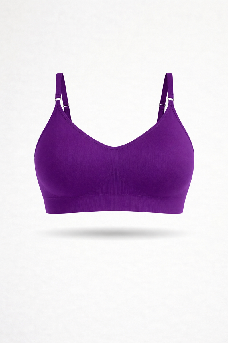 Bralette con Spallini Regolabili Viola Curvy per Taglie Forti | Leela Lab