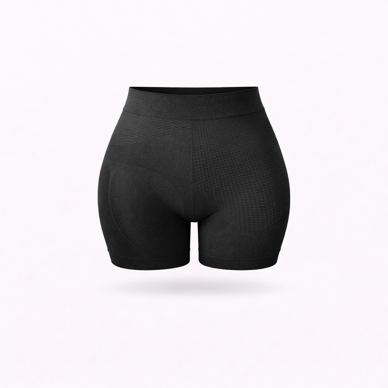 Hochgeschnittene, formende Shorts – Schwarz