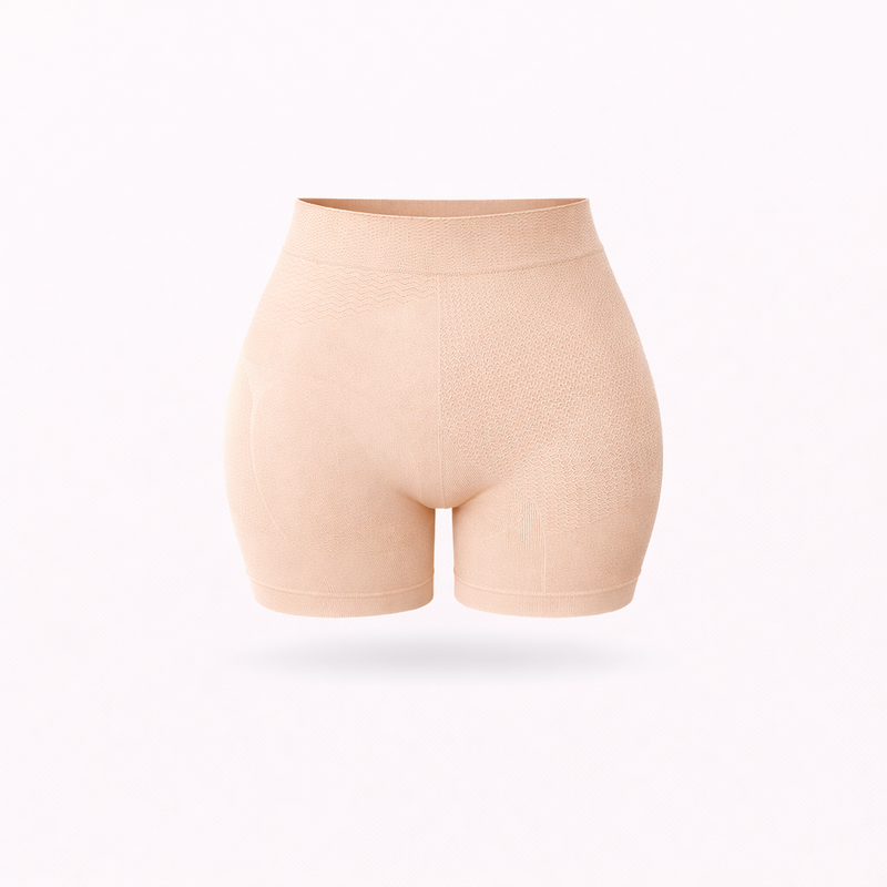 Figurformende Shorts mit hohem Bund – Nude
