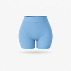 Shorts Vita Alta Blu Desaturato Curvy per Taglie Forti | Leela Lab
