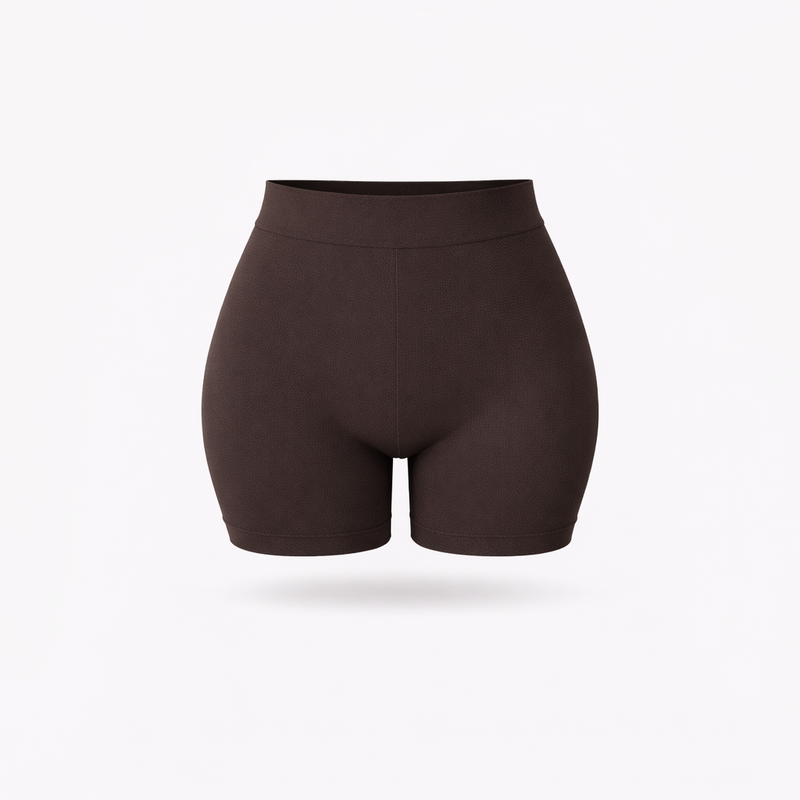 Shorts Vita Alta Caffè Curvy per Taglie Forti | Leela Lab