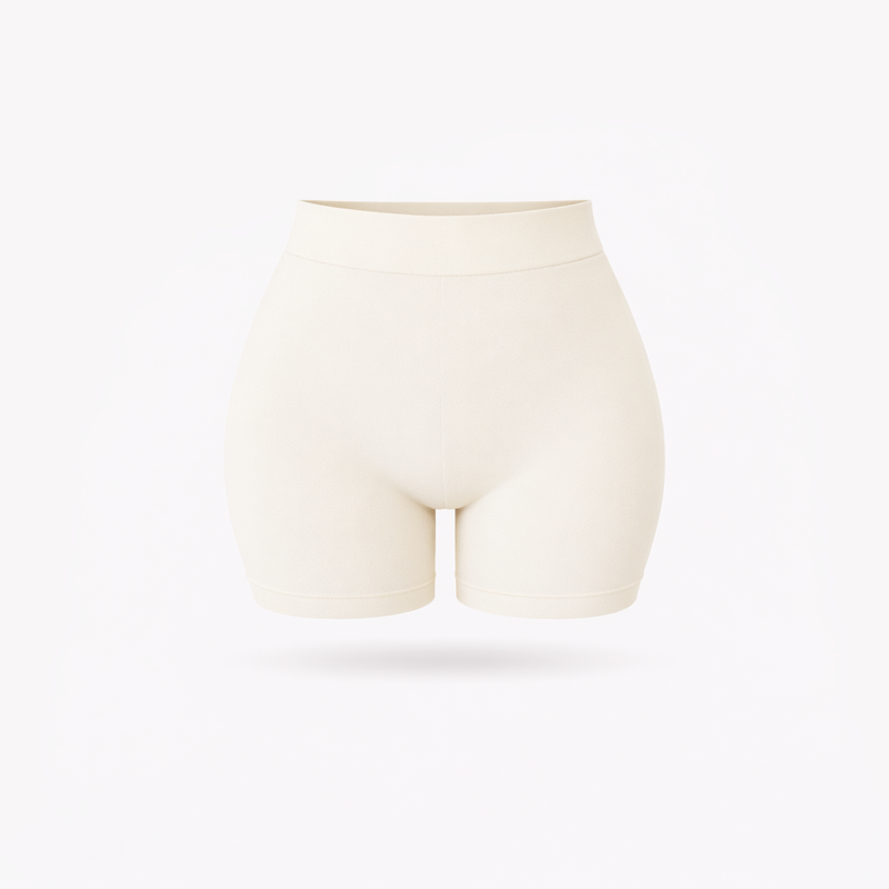 Shorts Vita Alta Cipria Curvy per Taglie Forti | Leela Lab