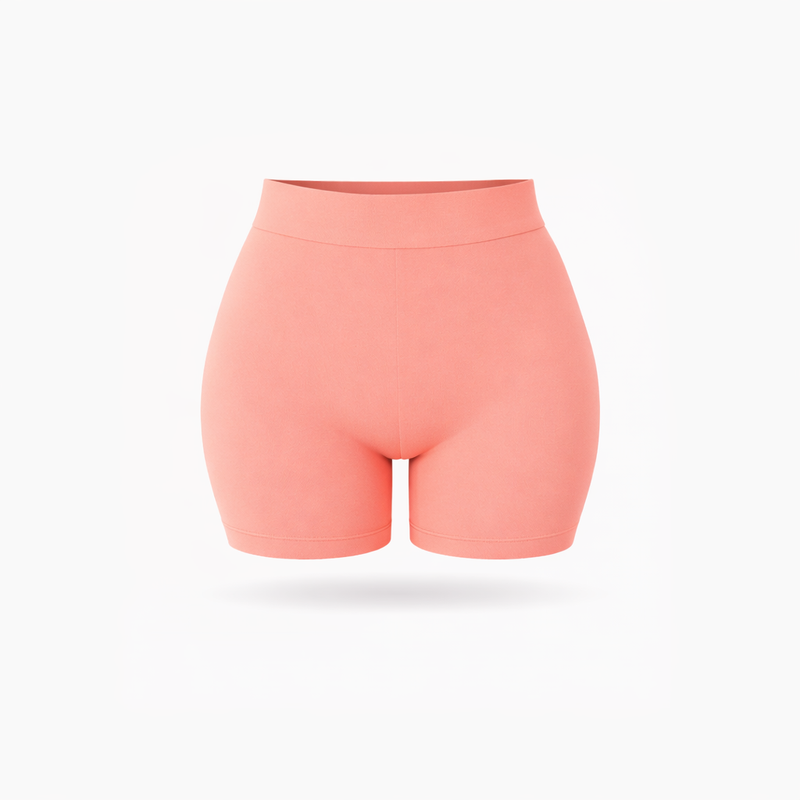 Shorts Vita Alta Corallo Curvy per Taglie Forti | Leela Lab