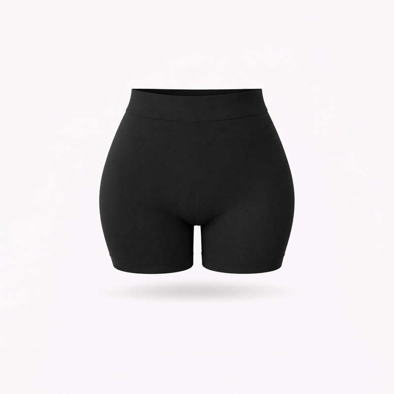 Shorts Vita Alta Nero Curvy per Taglie Forti | Leela Lab