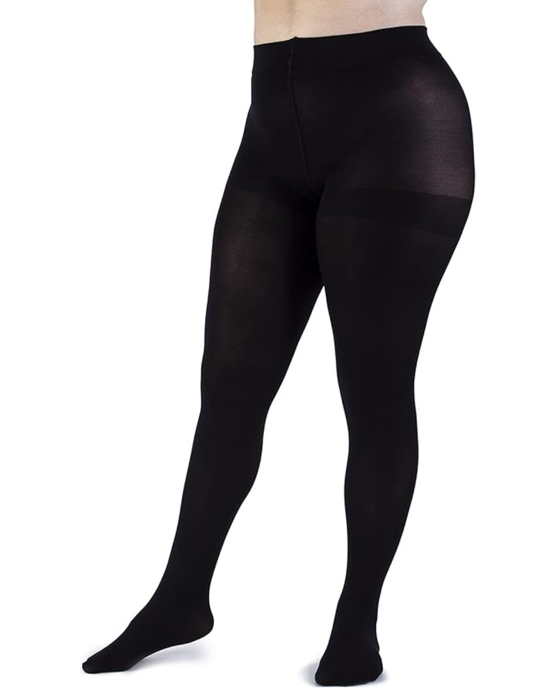 Collant Supermatte 120 DEN Nero Curvy Made in Italy – vista laterale