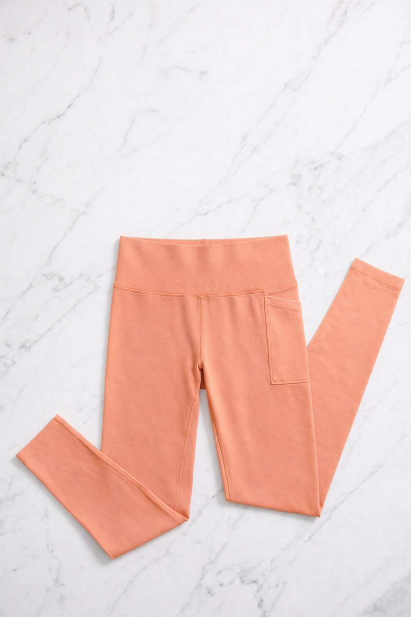 Leggings Sport con Tasca Corallo Curvy per Taglie Forti | Leela Lab