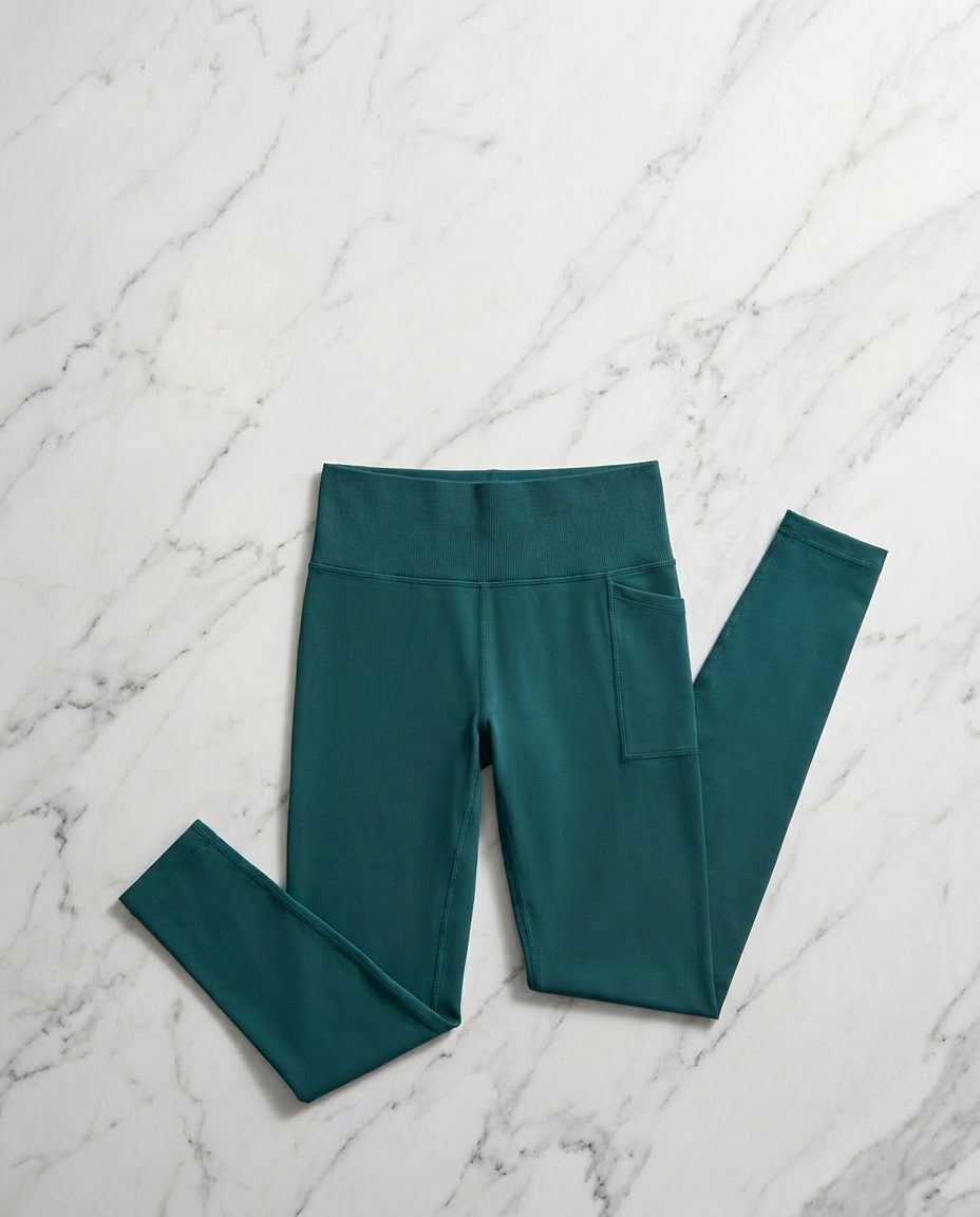 Leggings Sport con Tasca Verde Petrolio Curvy per Taglie Forti | Leela Lab