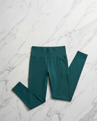 Leggings Sport con Tasca Verde Petrolio Curvy per Taglie Forti | Leela Lab