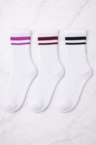 Set 3 Paia Calzini Fucsia Bordeaux Nero Curvy per Taglie Forti | Leela Lab