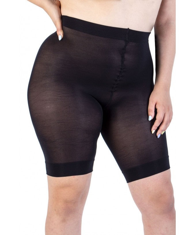 Dettaglio Antisfregamento Supermatte Recycled 90 DEN Nero Curvy | Leela Lab