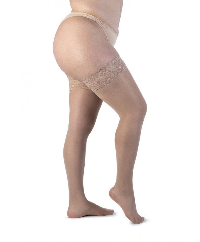 Autoreggente Light Balza Bassa 30 DEN Cipria Curvy per Taglie Forti Plus Size | Leela Lab