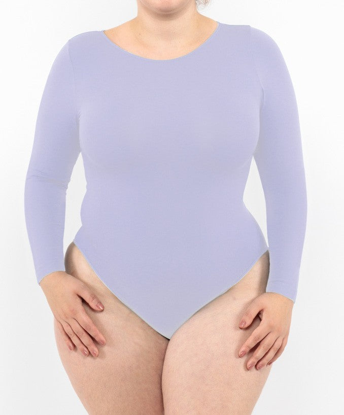 Langärmeliger Body – Flieder