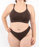 Bralette con Spallini Regolabili Caffè Curvy per Taglie Forti Plus Size | Leela Lab