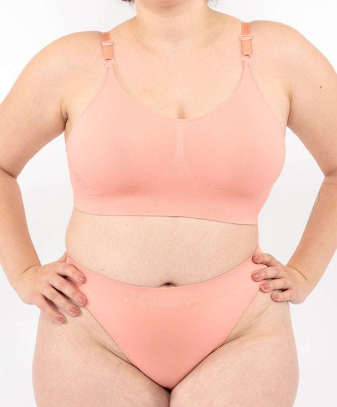 Bralette con Spallini Regolabili Corallo Curvy per Taglie Forti Plus Size | Leela Lab
