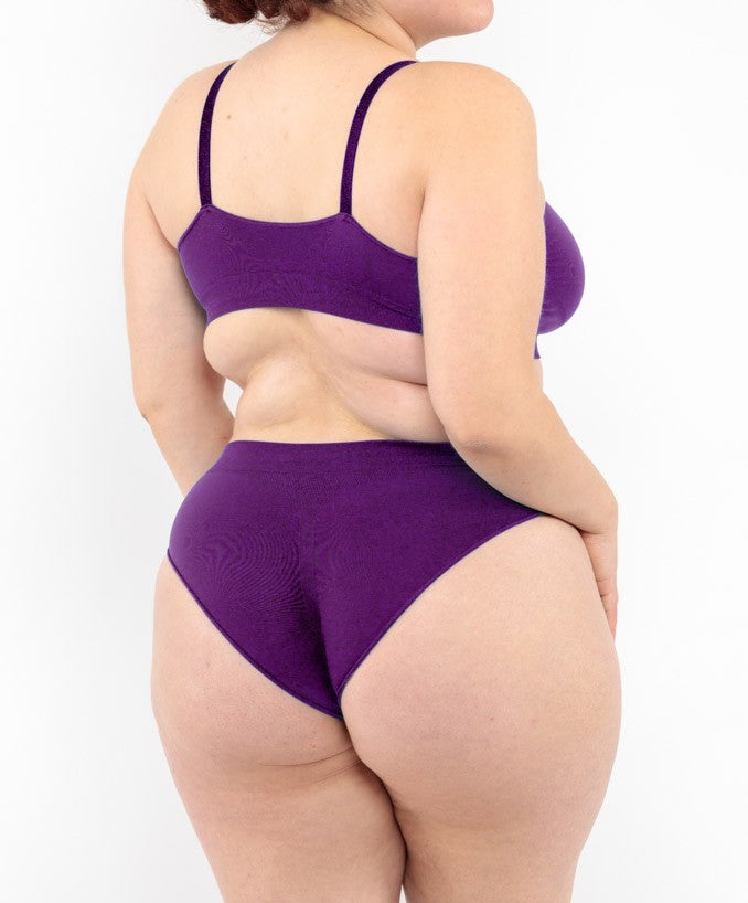 Bralette con Spallini Regolabili Viola Curvy per Taglie Forti Plus Size Dietro | Leela Lab