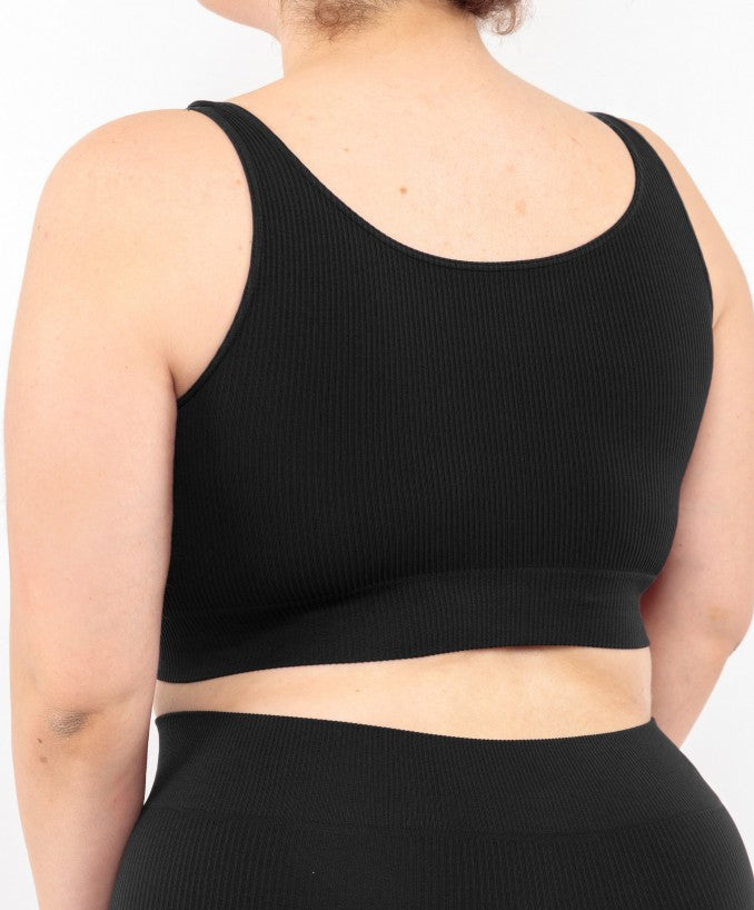 Bralette Costina Nero Curvy per Taglie Forti Plus Size Dietro | Leela Lab