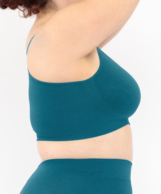 Dettaglio Bralette Verde Petrolio Curvy per Taglie Forti Plus Size | Leela Lab