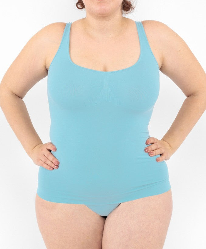 Canotta Basica Verde Acqua Curvy per Taglie Forti Plus Size | Leela Lab