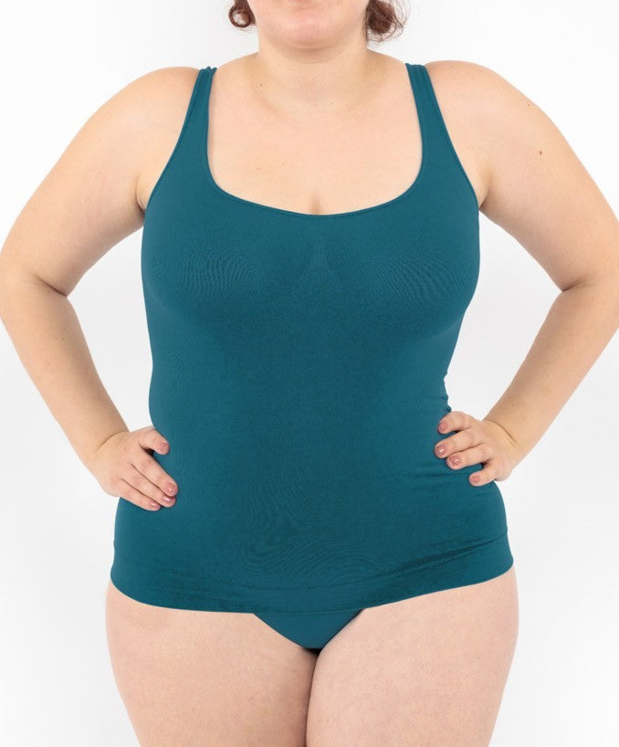 Canotta Basica Verde Petrolio Curvy per Taglie Forti Plus Size | Leela Lab