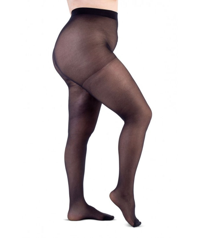 Collant Light 30 Denari Nero Curvy per Taglie Forti | Leela Lab