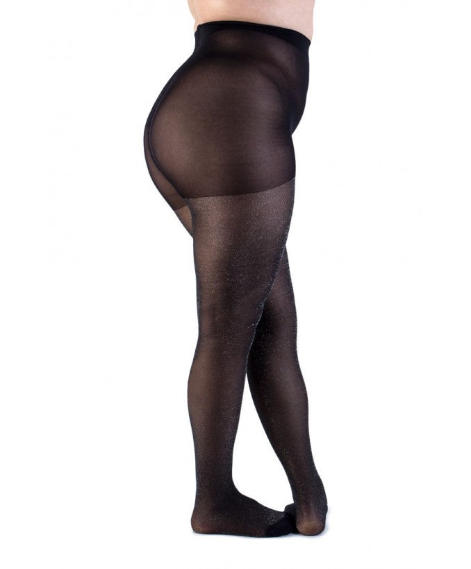 Dettaglio Lurex Collant Light 30 Den Silver Curvy | Leela Lab