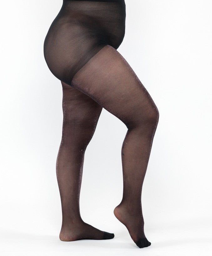 Collant Light con Lurex 30 Den Rosa Curvy per Taglie Forti | Leela Lab