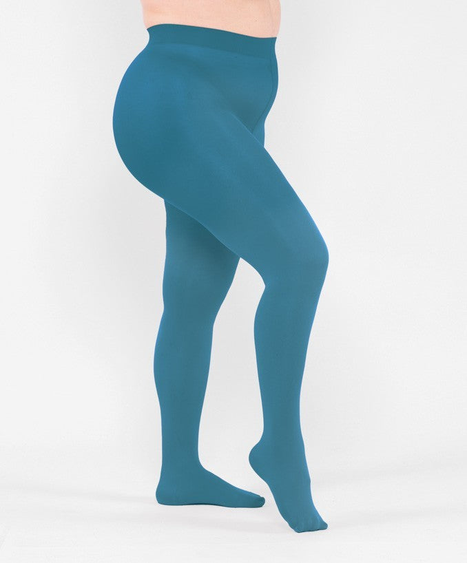 Collant Semimatte 50 Den Verde Petrolio Curvy per Taglie Forti | Leela Lab