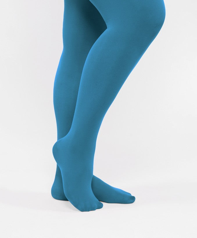 Dettaglio Collant Semimatte 50 Den Verde Petrolio Curvy per Taglie Forti | Leela Lab