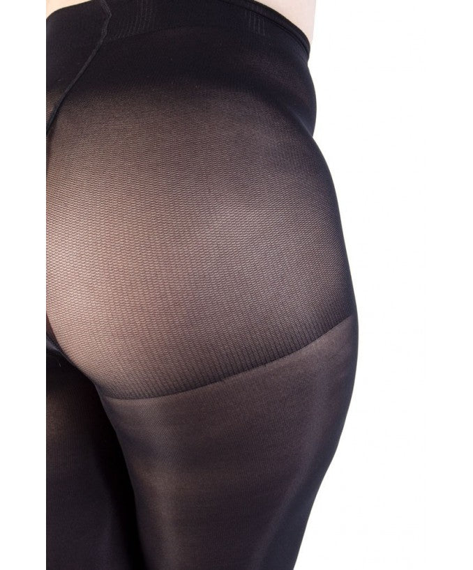 Dettaglio Collant Curvy 50 Den Nero Modellante Indossato Taglie Forti | Leela Lab