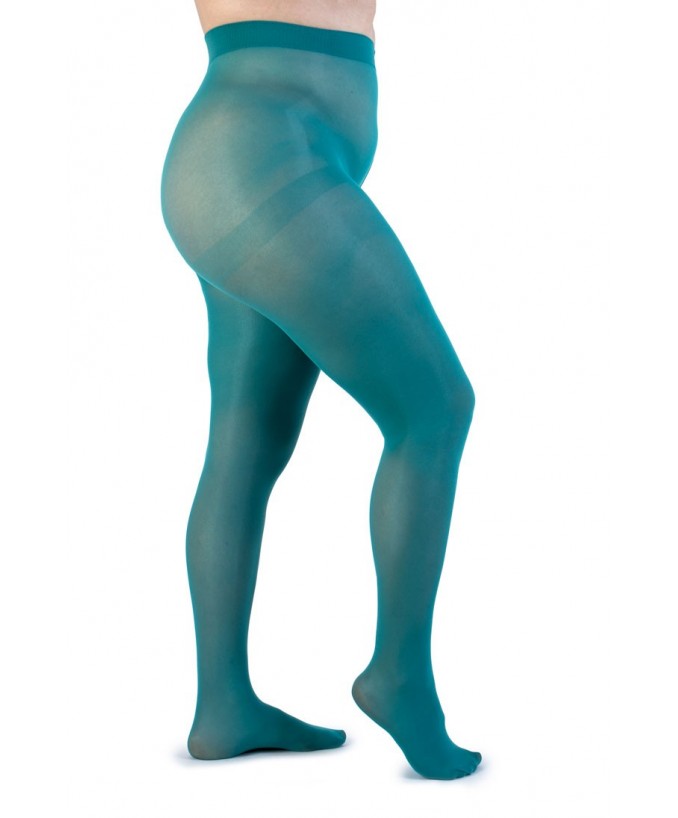 Collant Semimatte Recycled 50 Den Verde Acqua Curvy per Taglie Forti | Leela Lab
