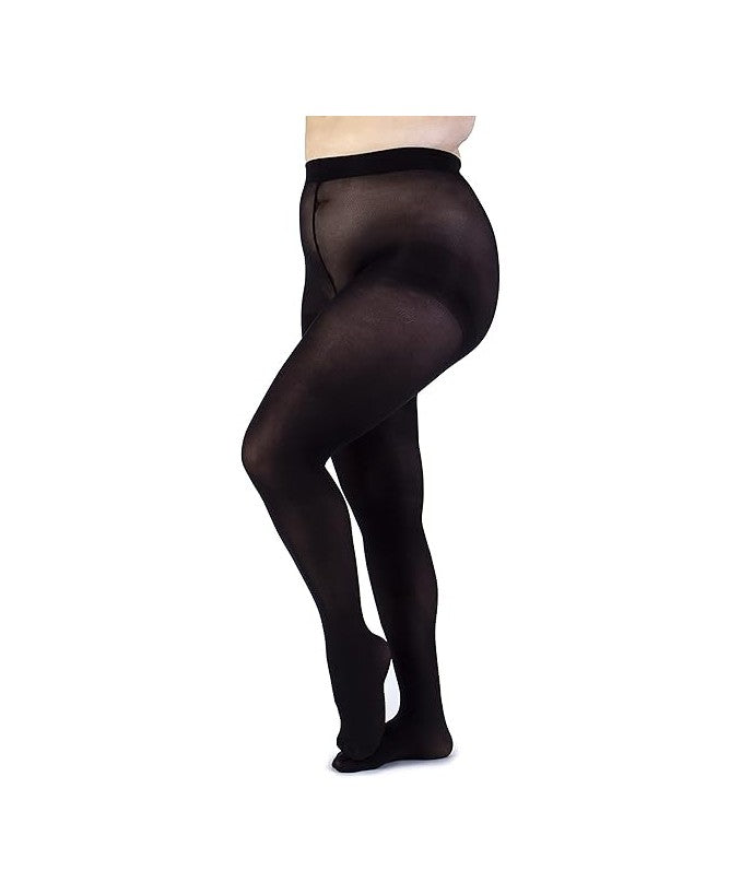 Dettaglio Collant Curvy 50 Den Nero Semimatte Recycled Taglie Forti Plus size | Leela Lab