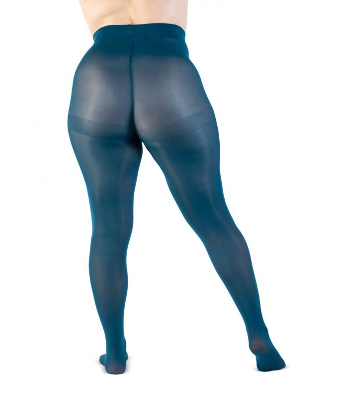 Dettaglio Collant Supermatte 90 Den Curvy Petrolio | Leela Lab