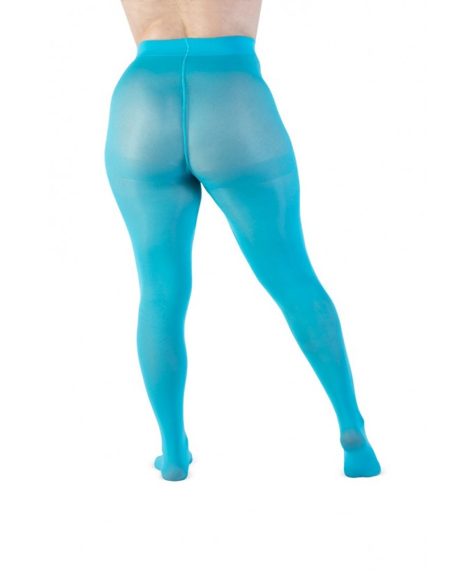 Dettaglio Collant Supermatte 90 Den Verde Acqua Curvy | Leela Lab