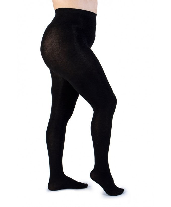 Collant Supermatte in Cashmere 90 Den Nero Curvy per Taglie Forti | Leela Lab