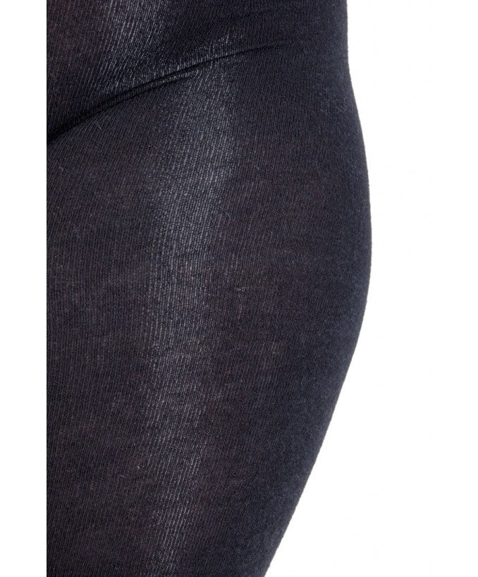 Collant Supermatte Cashmere 90 Den Nero Curvy Vista Posteriore | Leela Lab