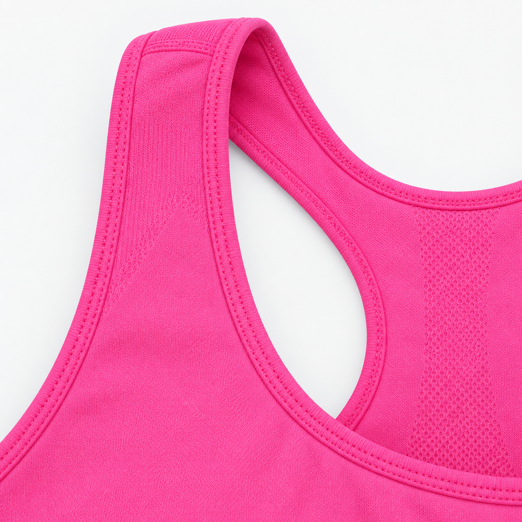 Bralette Sportiva Compressiva con Zip Frontale ad Alto Sostegno - Barbie Pink