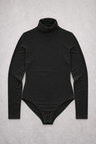 Body Manica Lunga Dolcevita Nero Curvy per Taglie Forti | Leela Lab