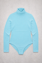 Body Manica Lunga Dolcevita Verde Acqua Curvy per Taglie Forti | Leela Lab