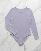 Langärmeliger Body – Flieder
