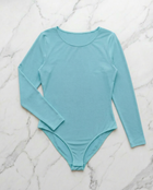 Langärmeliger Body – Aquagrün